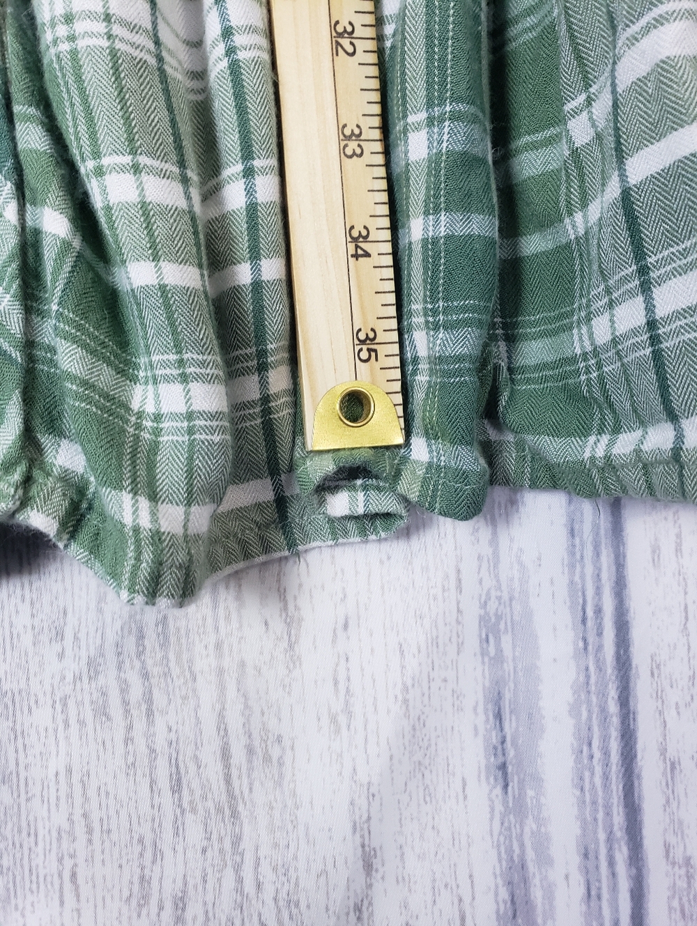 Tantrums 3/4 Sleeve Tiered tunic dress Kelly Green & Cream plaid 2X Cottagecorel - Picture 8 of 9